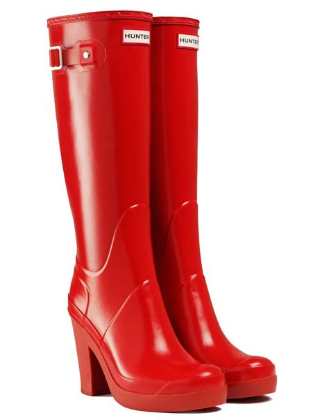 high heeled wellington boots